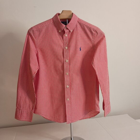 Ralph Lauren Boys Red White Gingham Button Up Shirt Size M 8–10 - Picture 15 of 15